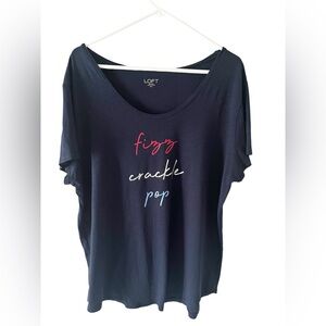 LOFT Factory Fizz Crackle Pop Patriotic Tee Size XXL